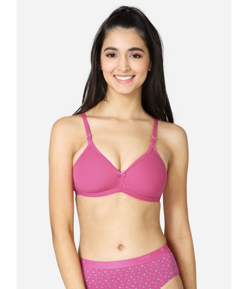     			VStar - Magenta Cotton Blend Lightly Padded Women's T-Shirt Bra ( Pack of 1 )