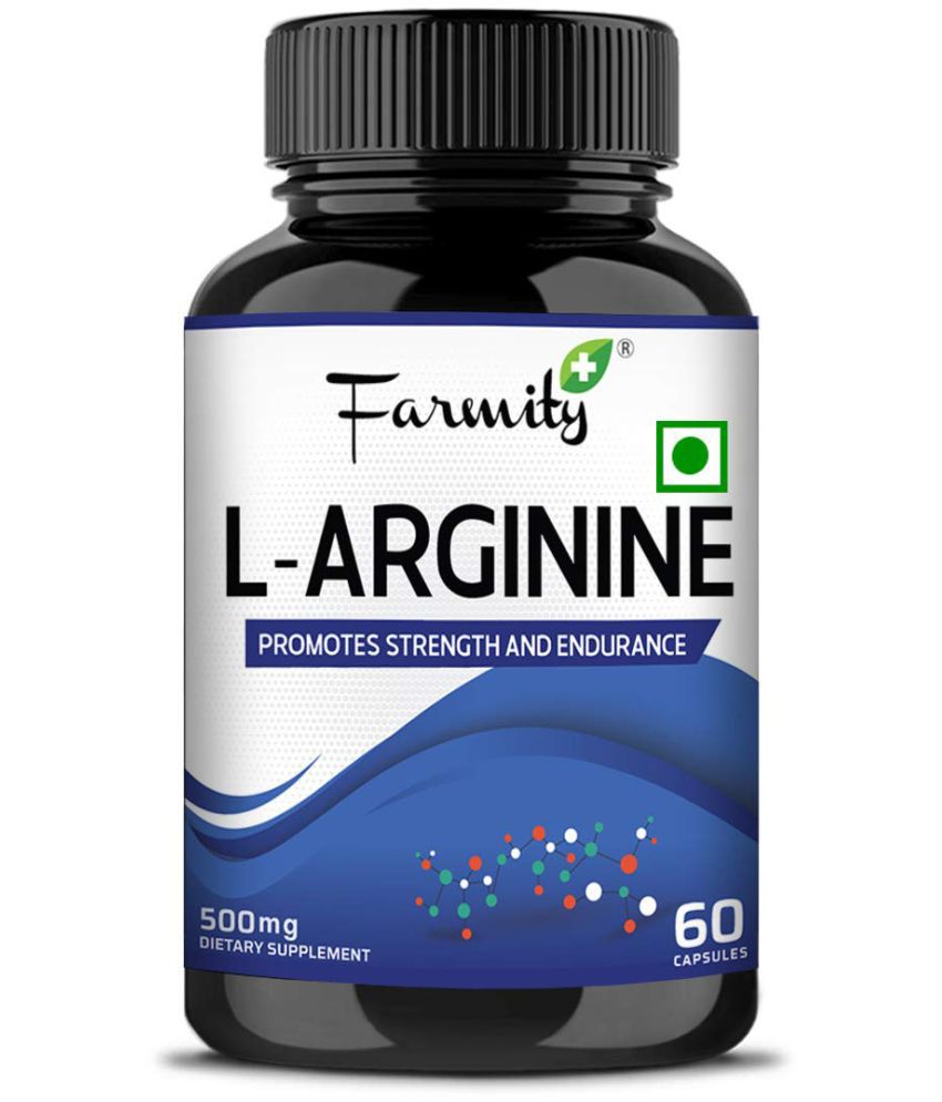     			Farmity L-Arginine 500mg Pre-Workout Supplement  - 60 Capsule | For Muscle Growth Performance Strength Stamina Energy 