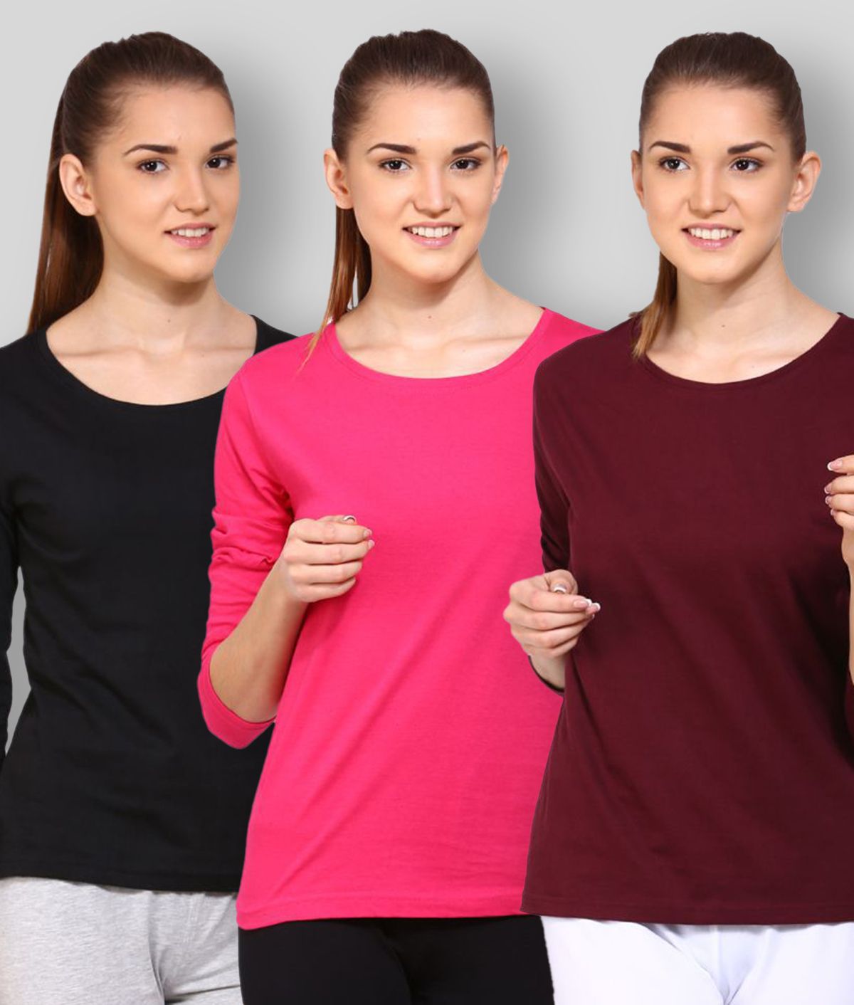     			Ap'pulse - Multicolor Cotton Regular Fit Women's T-Shirt ( Pack of 3 )