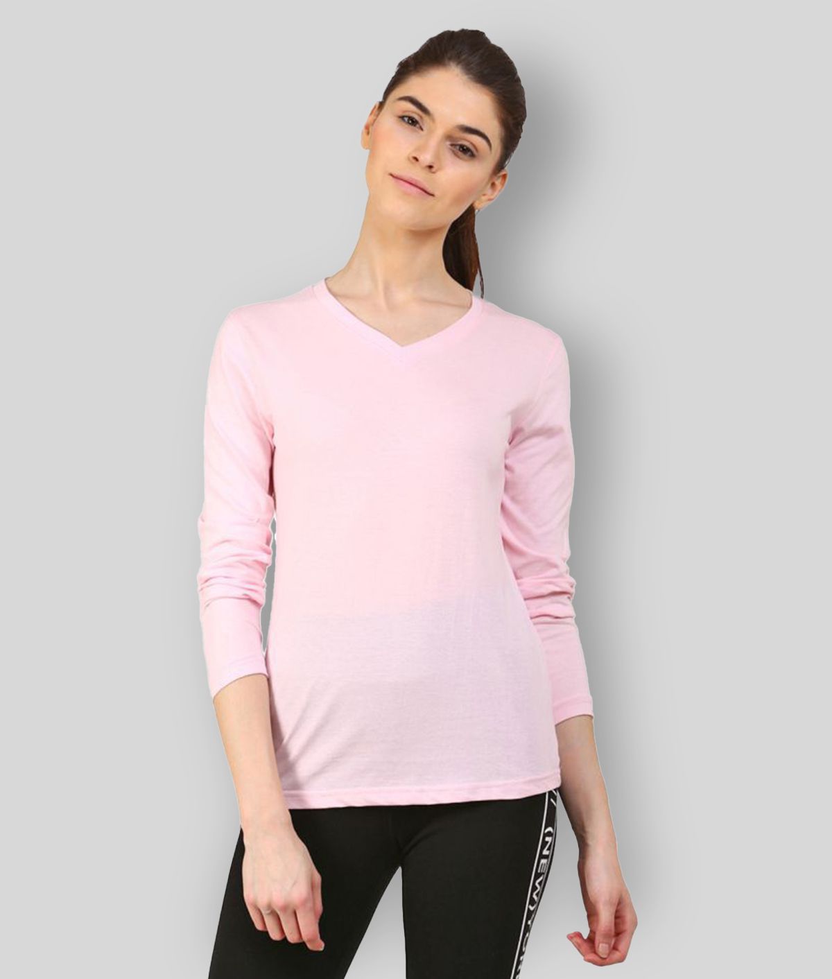     			Ap'pulse - Pink Cotton Regular Fit Women's T-Shirt ( Pack of 1 )