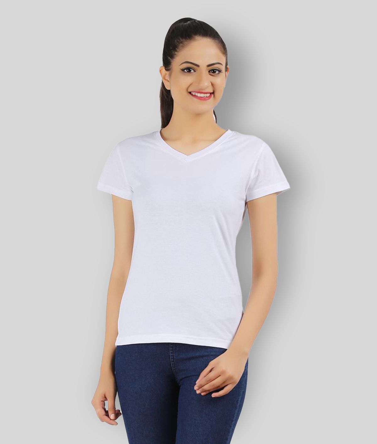 Ap'pulse - White Cotton Regular Fit Women's T-Shirt ( Pack of 1 )