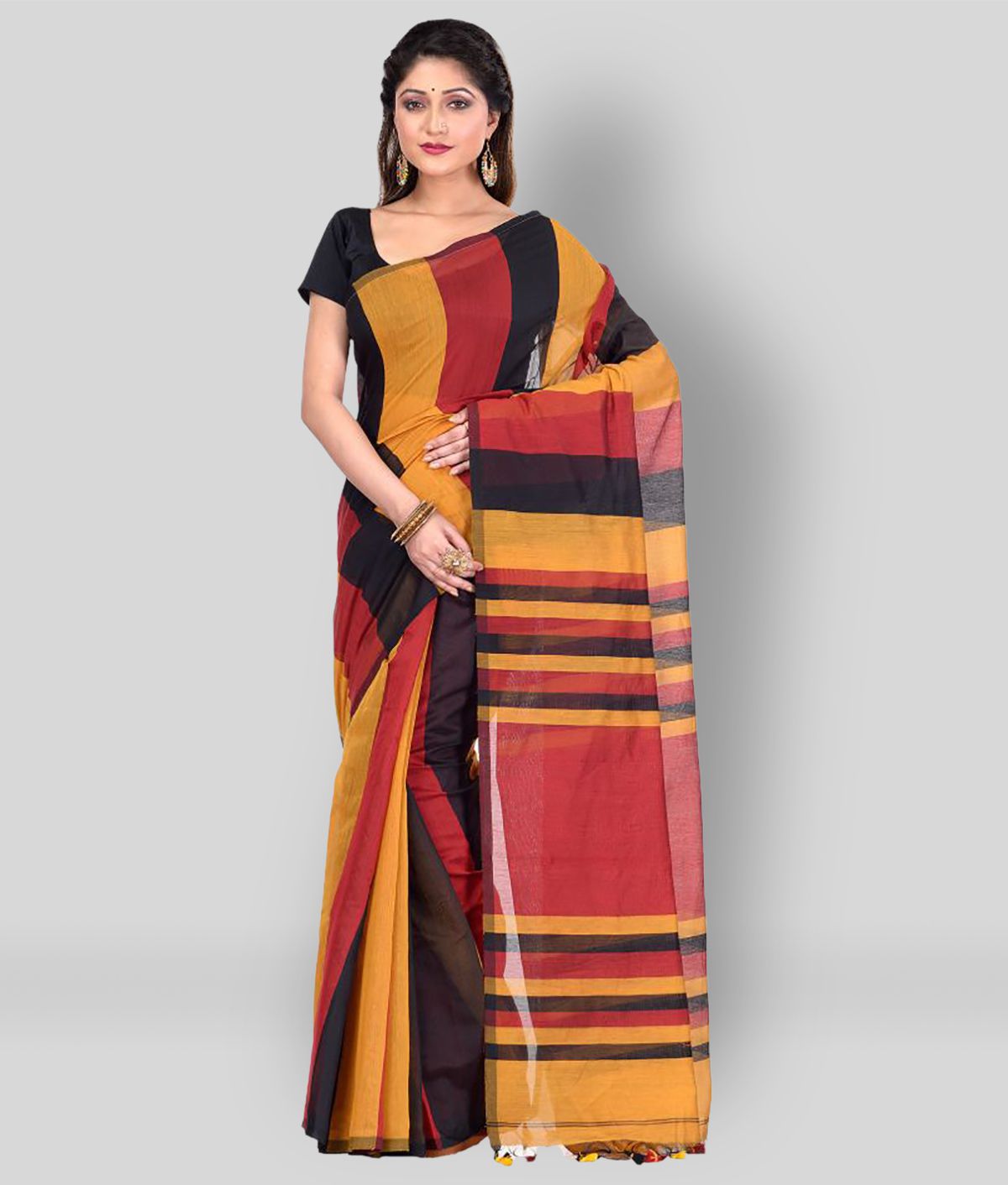    			Desh Bidesh - Multicolor Silk Blend Saree With Blouse Piece (Pack of 1)