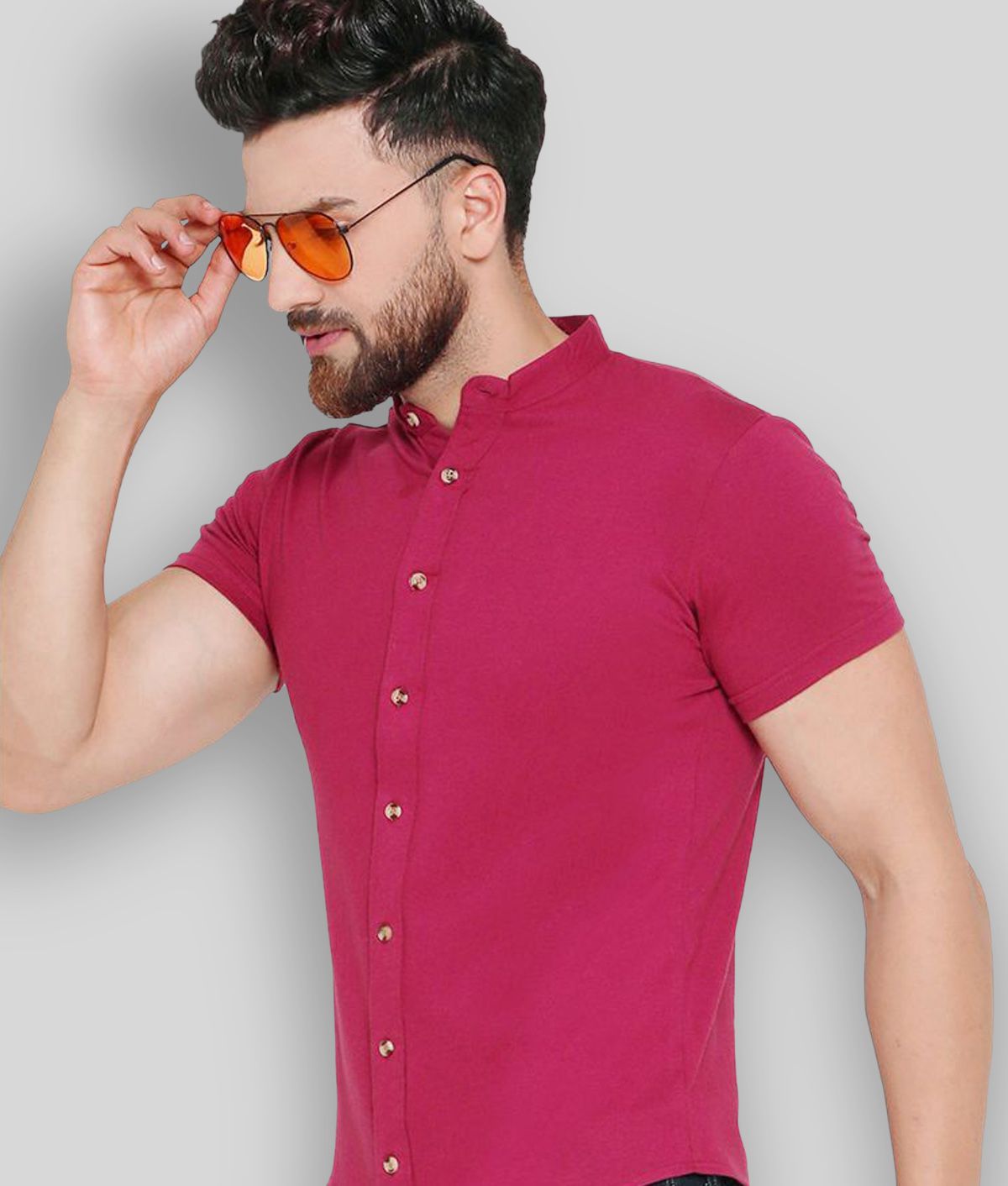 GESPO - Pink Cotton Blend Regular Fit Men's Casual Shirt (Pack of 1)