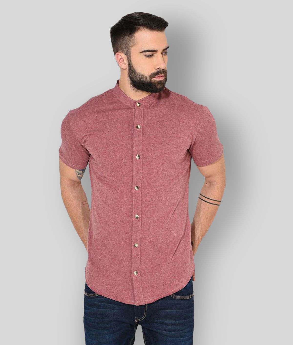     			Gritstones - Pink Cotton Regular Fit Men's Casual Shirt (Pack of 1 )