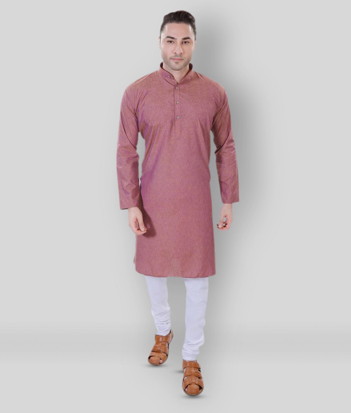     			M Maharaja - Purple Linen Slim Fit Men's Kurta Pyjama Set ( Pack of 1 )