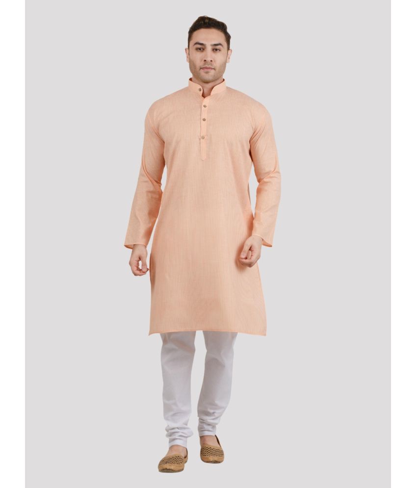     			Maharaja - Orange Blended Fabric Regular Fit Men's Kurta Pyjama Set ( Pack of 1 )