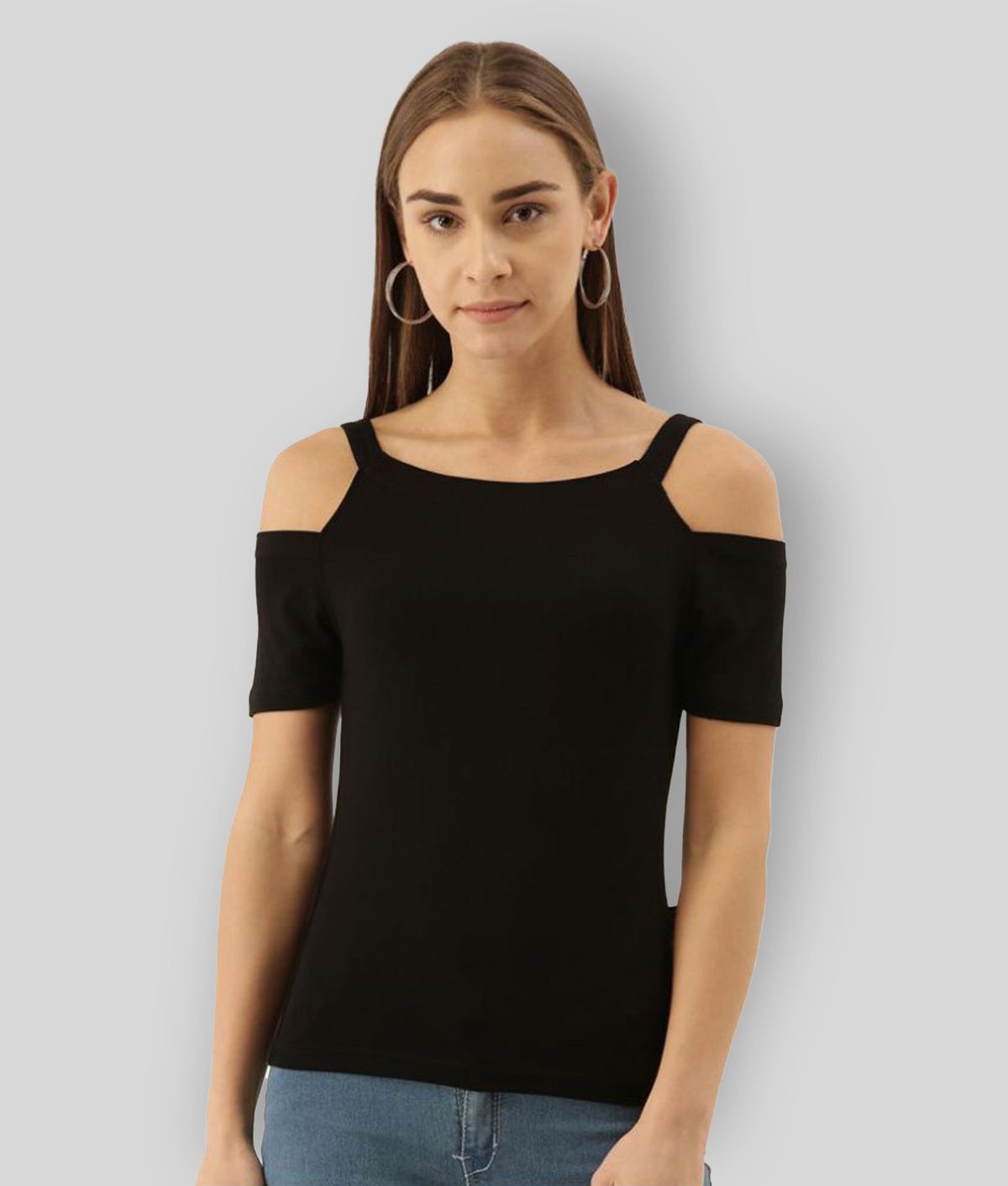Zebu - Black Viscose Regular Fit Women's T-Shirt ( Pack of 1 )