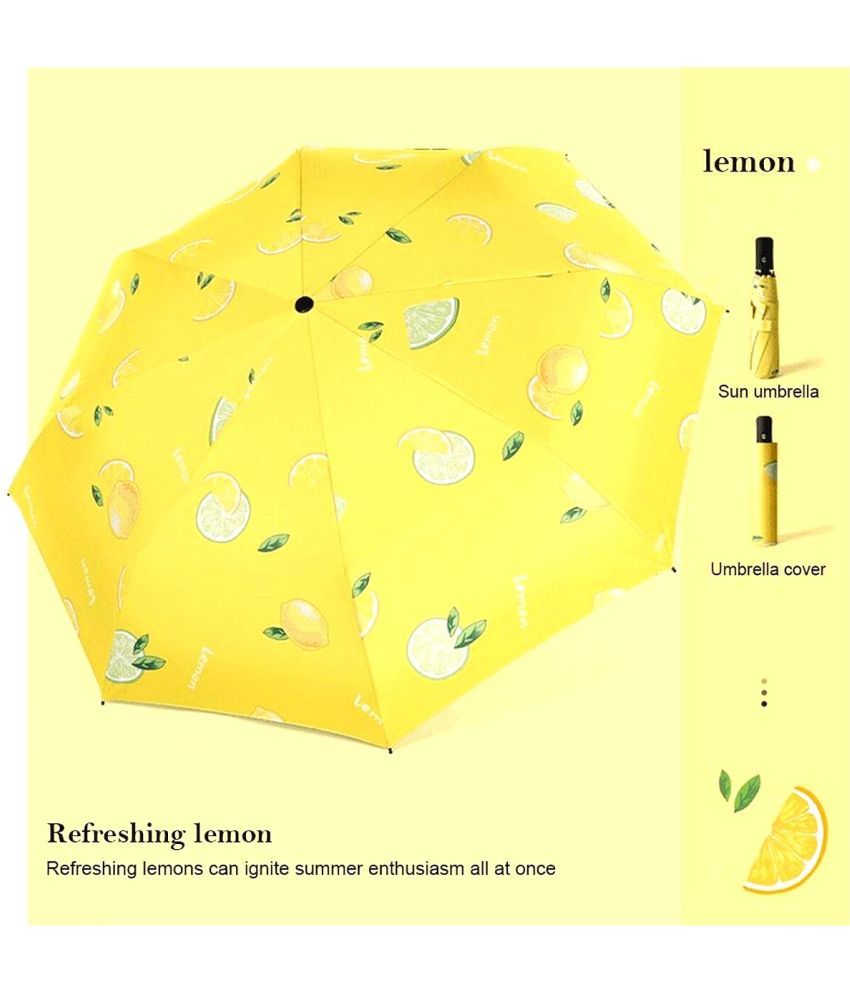     			KEKEMI Yellow 3 Fold Umbrella