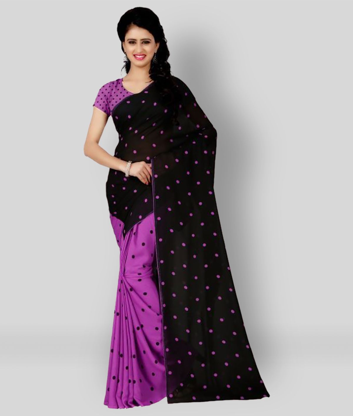     			ANAND SAREES - Multicolor Georgette Saree With Blouse Piece (Pack of 1)