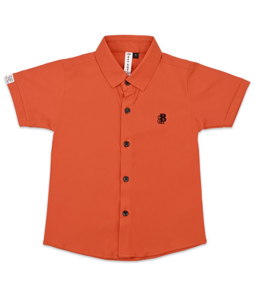     			Bay Boy Orange colour half sleeves casual partywear boys shirt-1025K-Orange