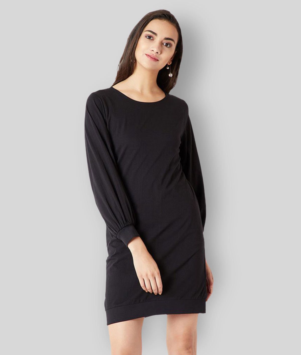     			Miss Chase - Black Cotton Women's Shift Dress ( Pack of 1 )