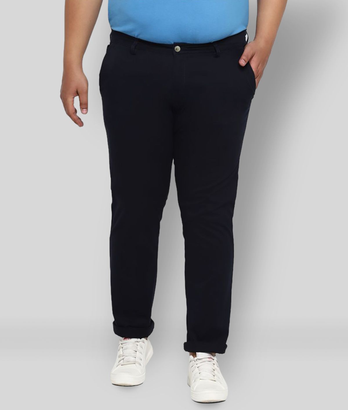     			Urbano Plus - Navy Blue Cotton Blend Regular-Fit Men's Chinos ( Pack of 1 )