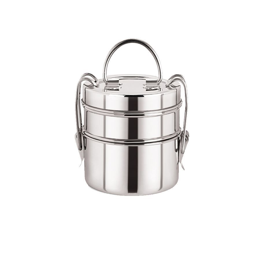     			Neelam Clipper Stainless Steel Tiffin Box Set, 2-Pieces, Silver-1500 ml