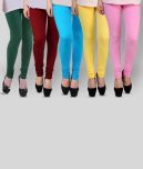 Famaya Pack of 5 Girls Cotton Leggings ( Multi )