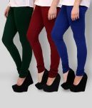 Famaya - Multicolor Cotton Women's Leggings ( Pack of 3 )