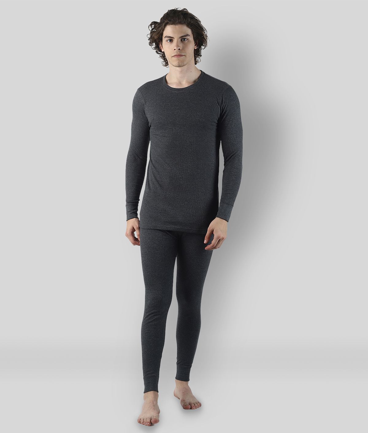     			Force NXT - Grey Cotton Blend Men's Thermal Sets ( Pack of 1 )