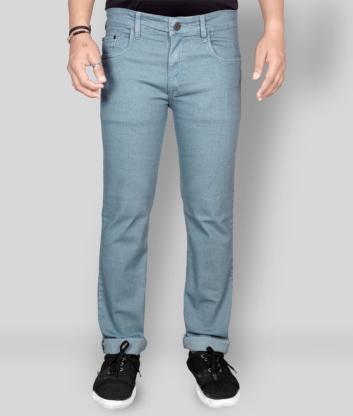 JB JUST BLACK - Grey Cotton Blend Regular Fit Men's Jeans ( Pack of 1 )