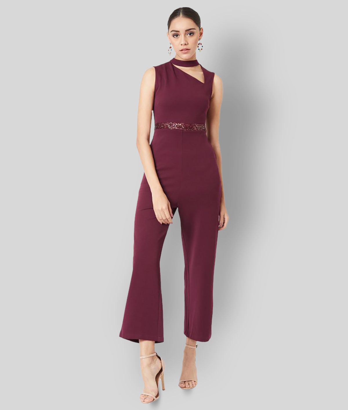     			Miss Chase Maroon Polyester Jumpsuit
