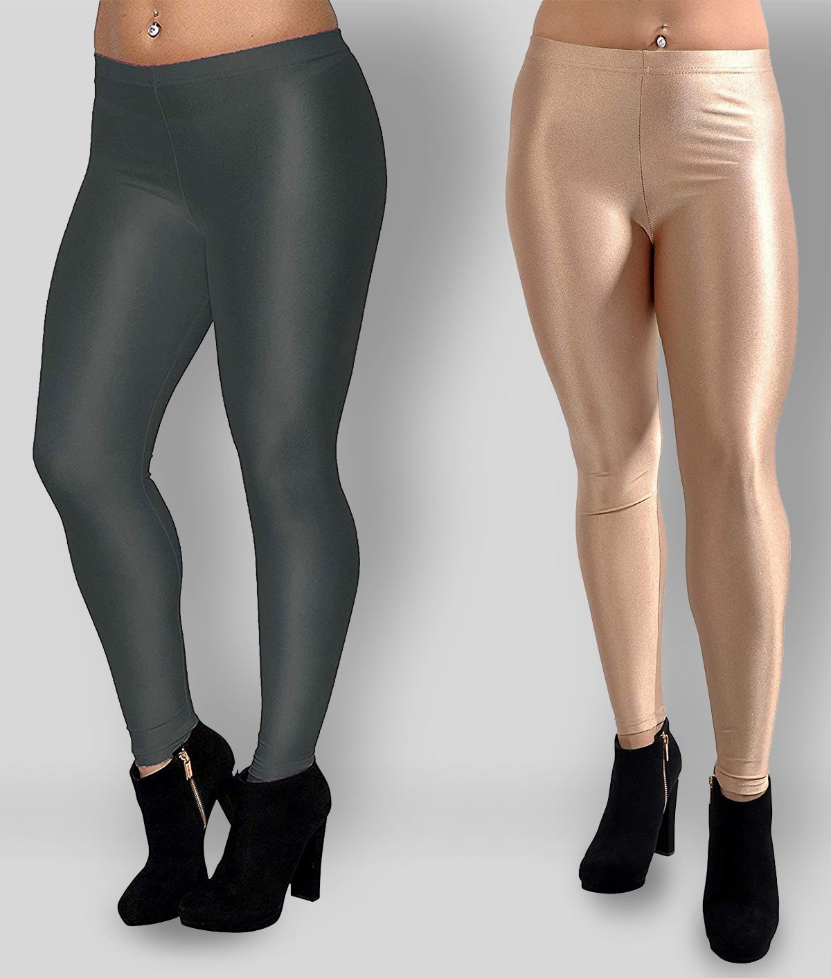     			PT LEGGINGS - Multicolor Satin Women's Leggings ( Pack of 2 )