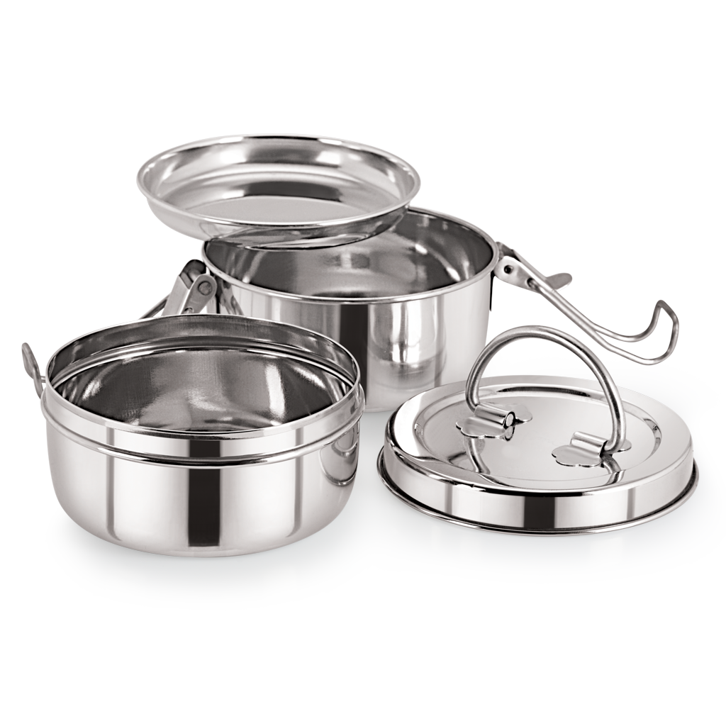     			Neelam Stainless Steel Two Compartment Tiffin Box with Lid, 1500 ml, Silver
