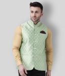 Hangup Green Polyester Blend Nehru Jacket