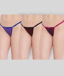 N-Gal - Multicolor Polyester Solid Women's G-Strings ( Pack of 3 )