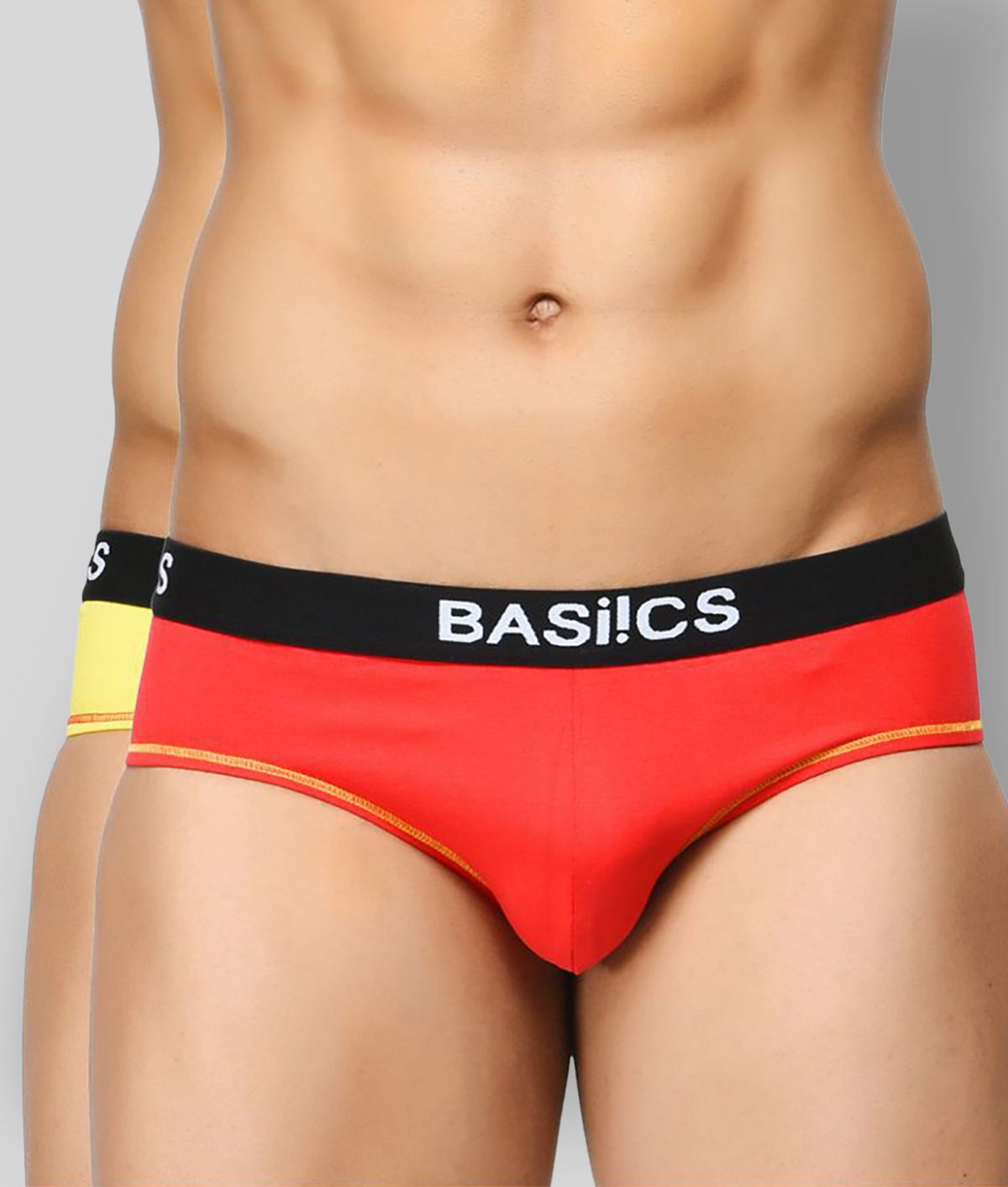    			BASIICS By La Intimo - Multicolor Cotton Blend Men's Briefs ( Pack of 2 )