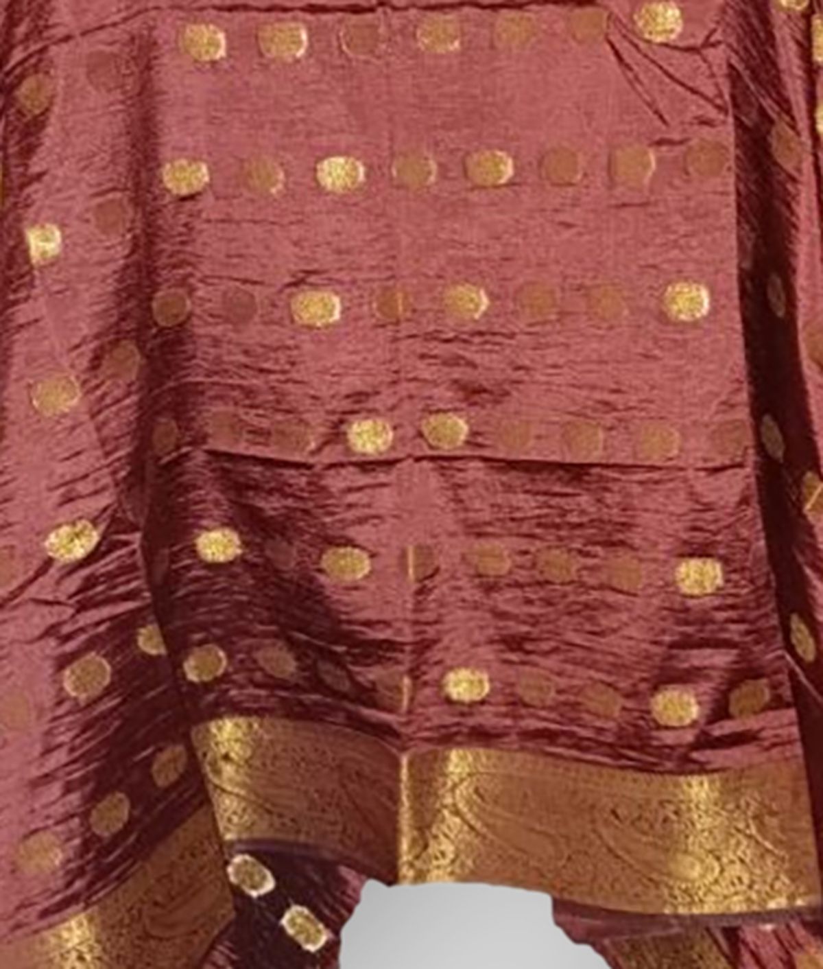     			BBQSTYLE Brown Banarasi Silk Dupatta