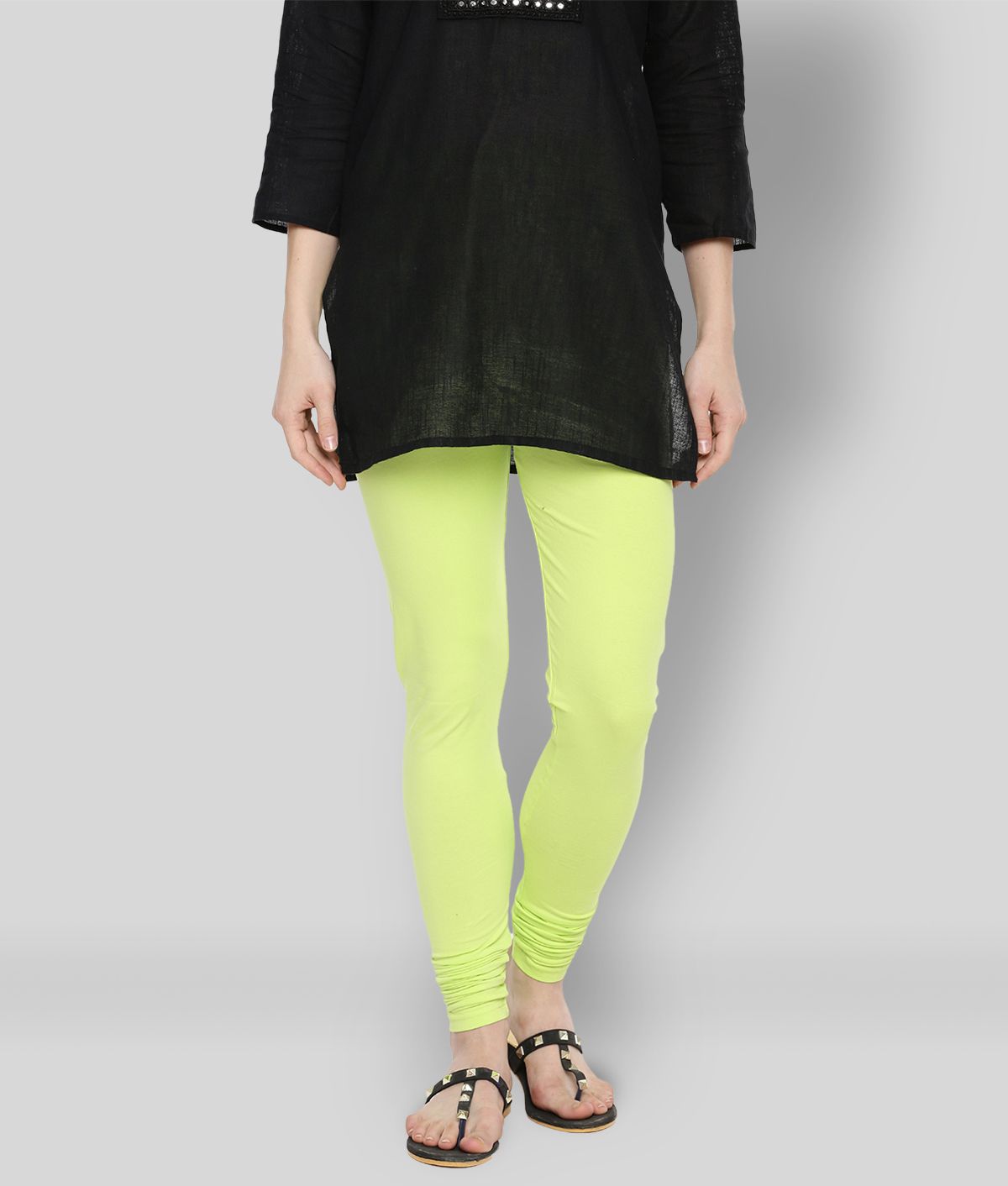     			Dollar Missy - Green Cotton Women's Leggings ( Pack of 1 )