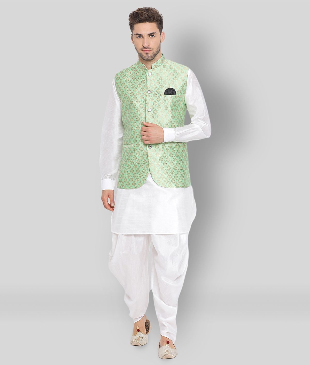     			Hangup Multi Polyester Blend Kurta Pyjama Set