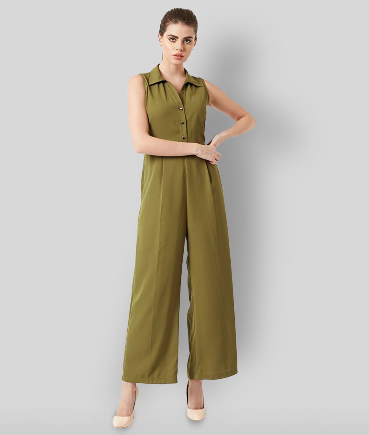     			Miss Chase Green Polyester Jumpsuit