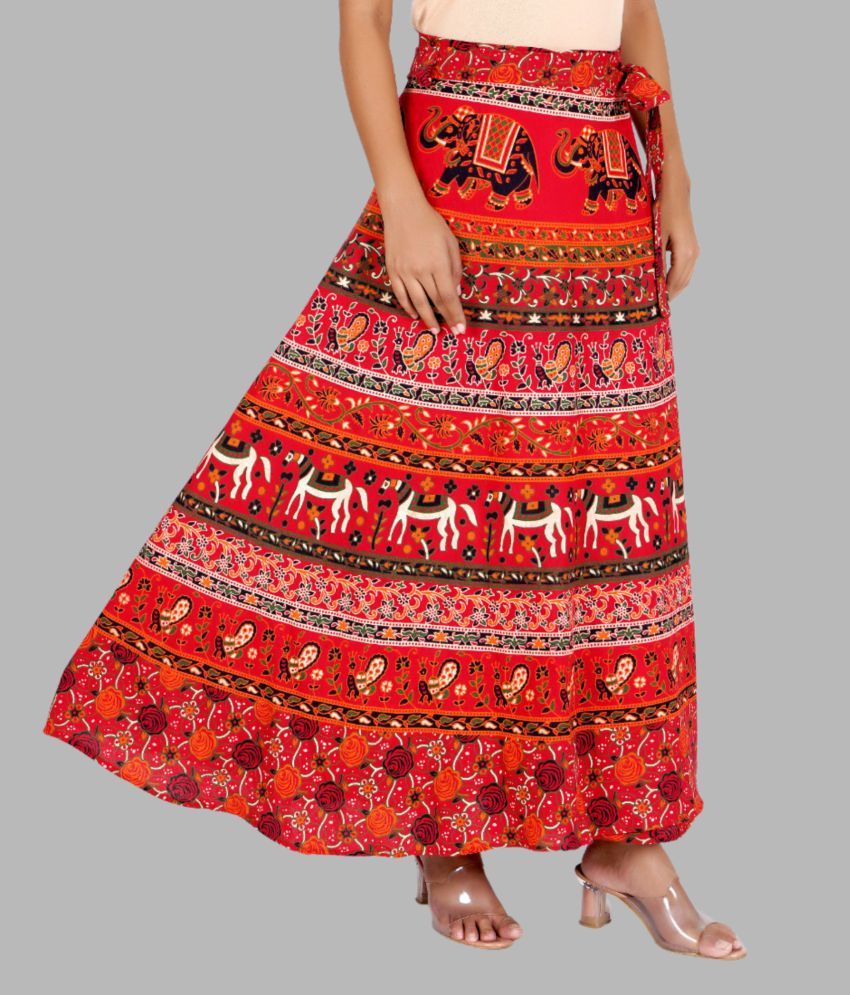     			Rangun - Red Cotton Women's A-Line Skirt ( Pack of 1 )