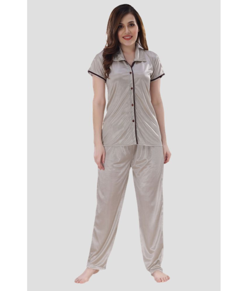     			Romaisa - Grey Satin Women's Nightwear Nightsuit Sets ( Pack of 1 )