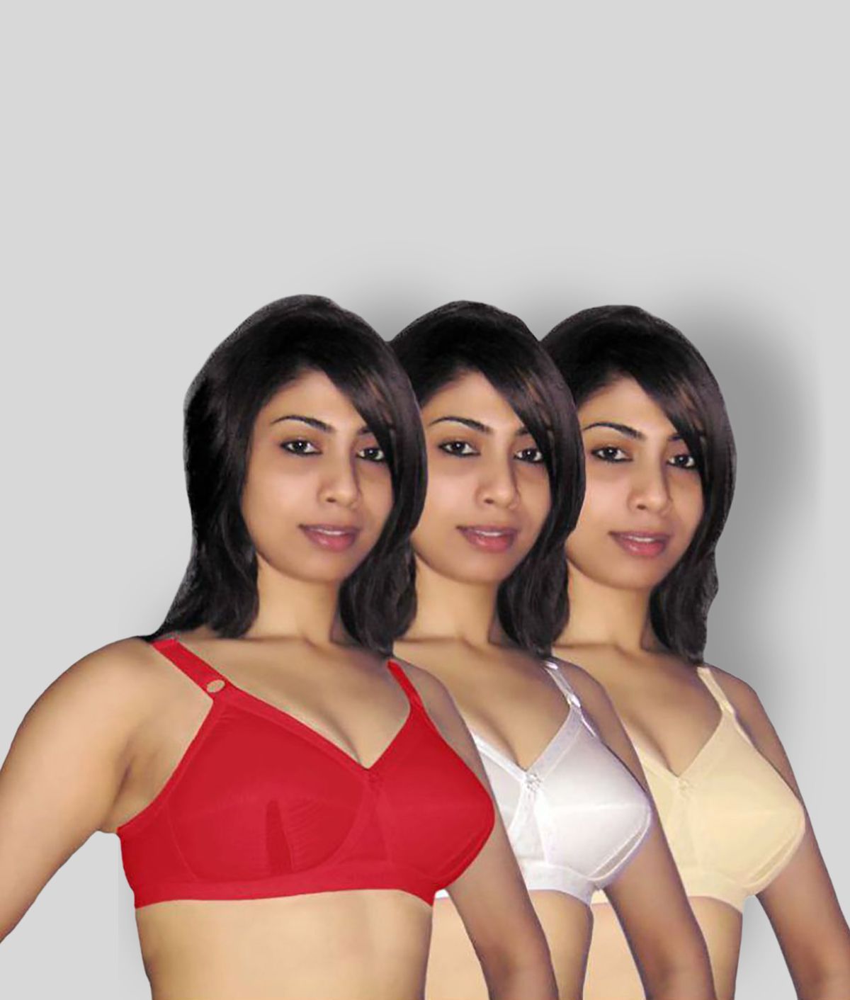     			Selfcare Pack of 3 Cotton Non Padded Women's Minimizer Bra ( Multi Color )