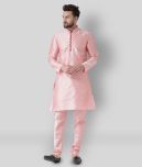 Hangup Pink Silk Blend Kurta Pyjama Set