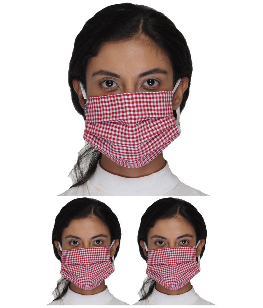    			Anekaant - Red 3 Ply Mask ( Pack of 3 )