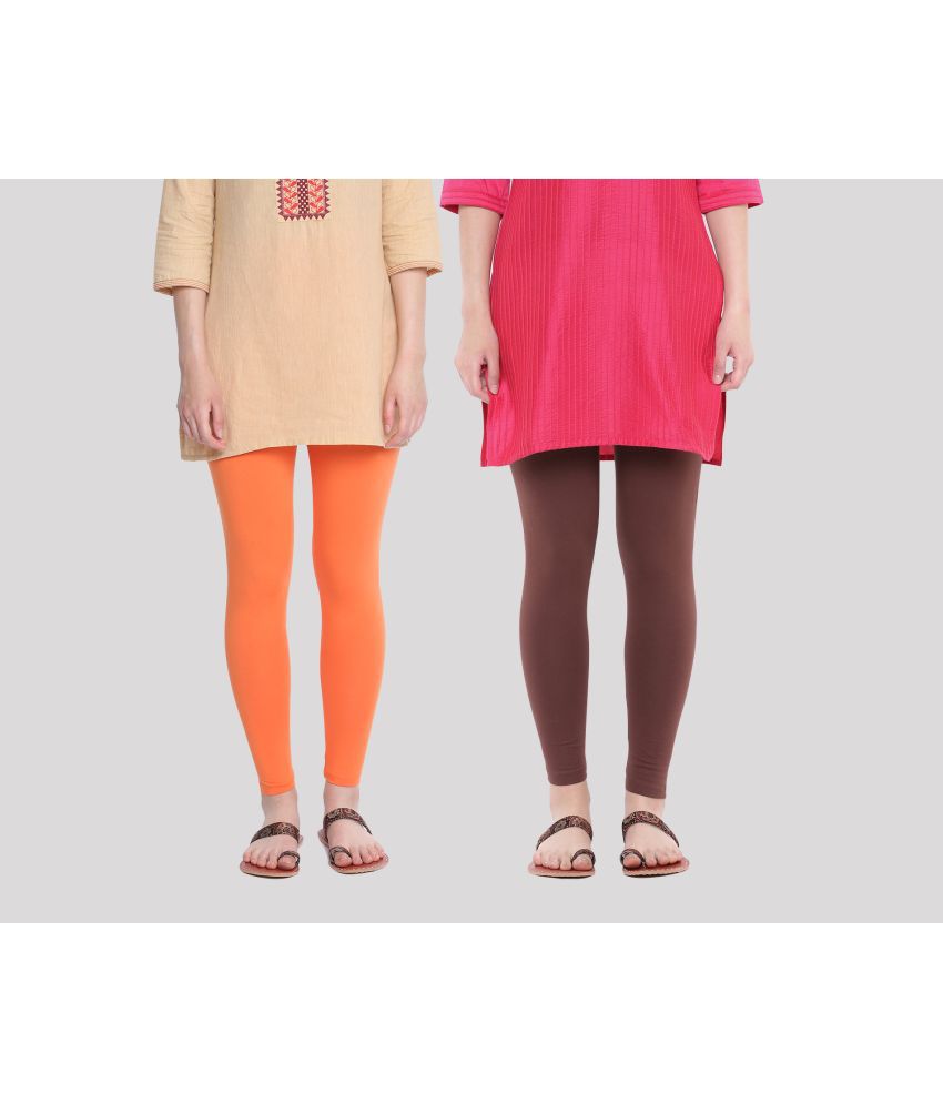Dollar Missy - Multicoloured Cotton Women's Leggings ( Pack of 2 )