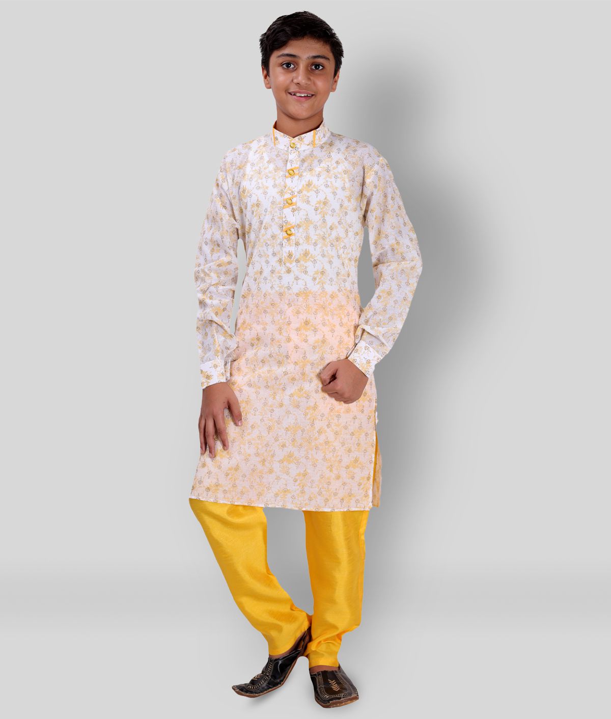     			Fourfolds Ethnic Wear Printed Kurta Pyjama Set For Kids & Boys_FE737