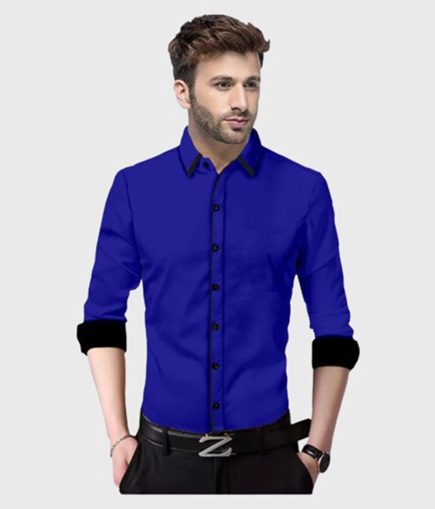     			Life Roads - Light Blue Cotton Slim Fit Men's Casual Shirt ( Pack of 1 )
