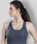 Clovia Grey Polyester Solid Sports Bra - Single