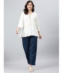 Janasya - White Rayon Women's Empire Top ( Pack of 1 )