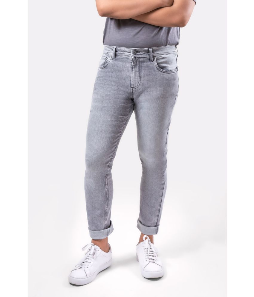     			BLUEViLLE - Light Grey Denim Slim Fit Men's Jeans ( Pack of 1 )