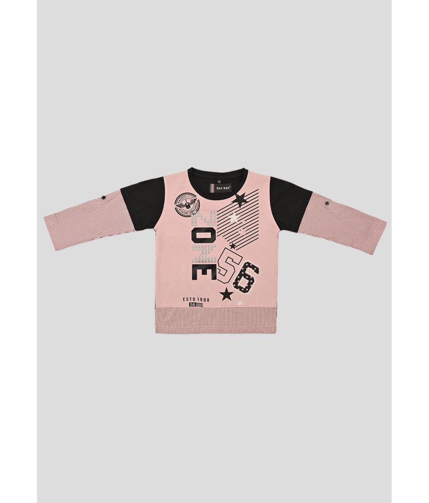     			Bay Boy - Light Pink Cotton Blend Boy's T-Shirt ( Pack of 1 )