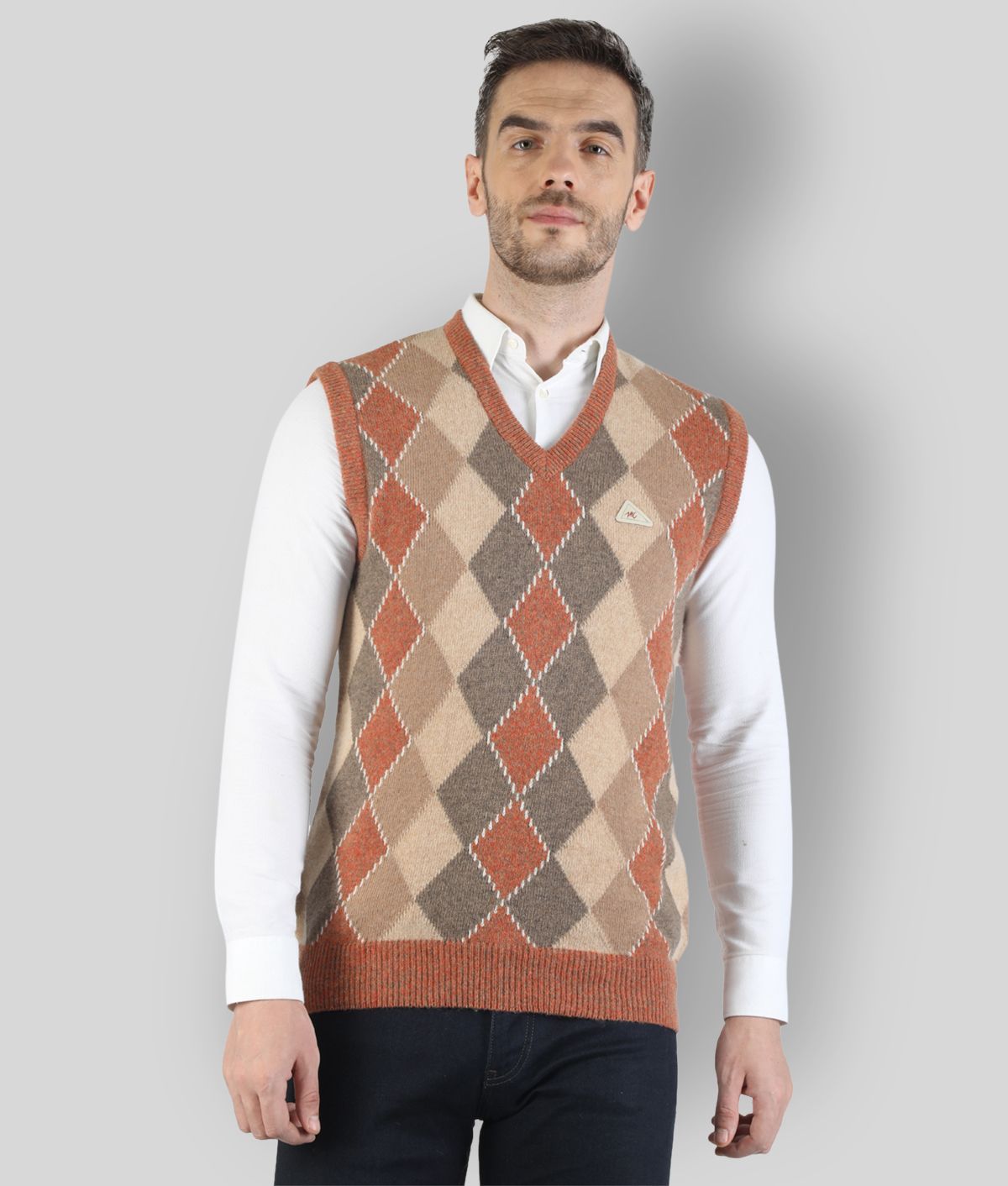 Monte Carlo Orange V Neck Sweater - Buy 