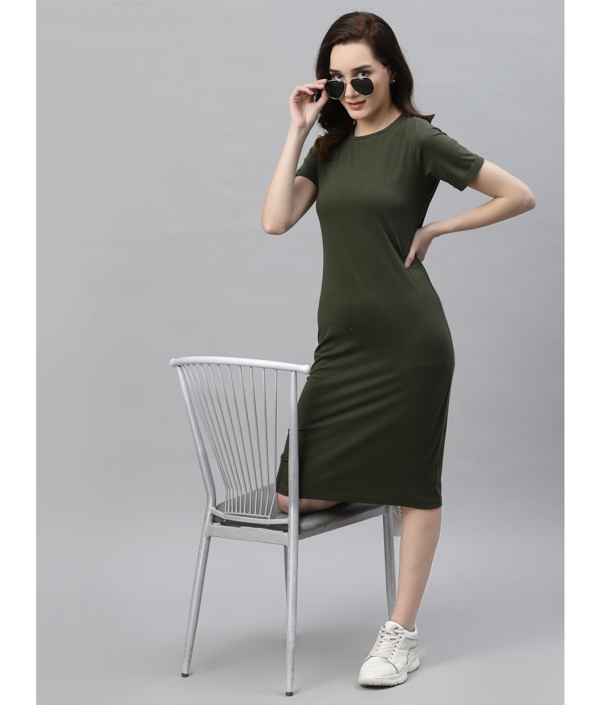     			Rigo - Green Cotton Women's T-shirt Dress ( Pack of 1 )