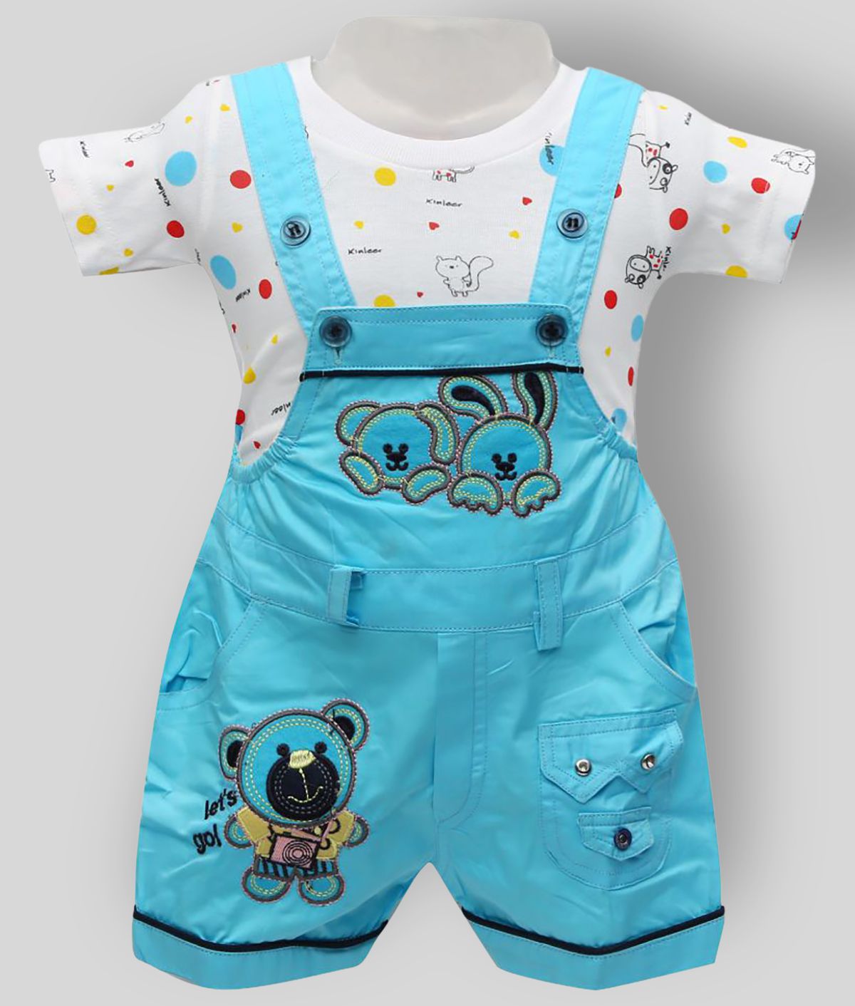     			Zadmus - Blue 100% Cotton Dungarees For Baby Boy ( )
