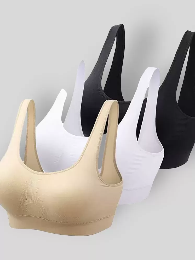 AMOUR SECRET Black,White Cotton Solid Sports Bra - Buy AMOUR SECRET  Black,White Cotton Solid Sports Bra Online at Best Prices in India on  Snapdeal
