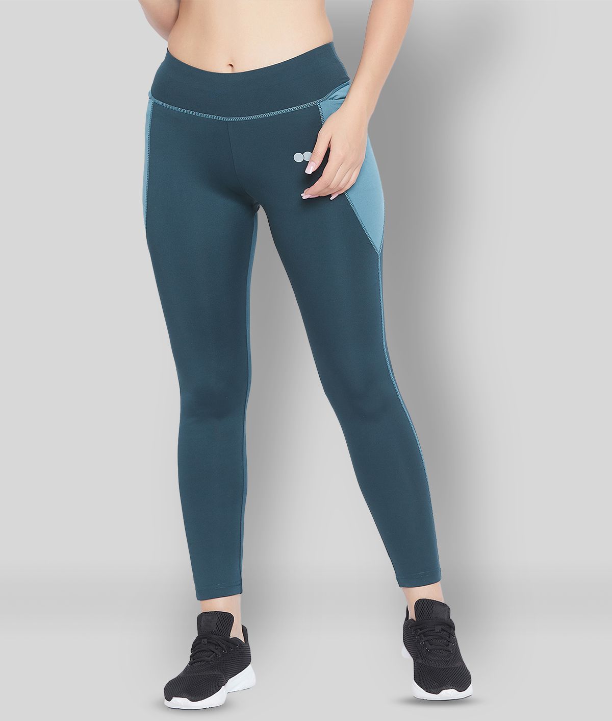 Clovia Blue Polyester Solid Tights - Single