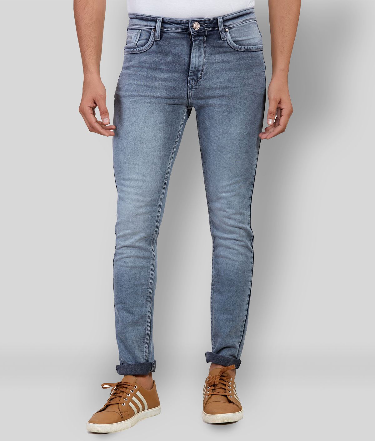     			HJ HASASI - Grey Cotton Blend Regular Fit Men's Jeans ( Pack of 1 )