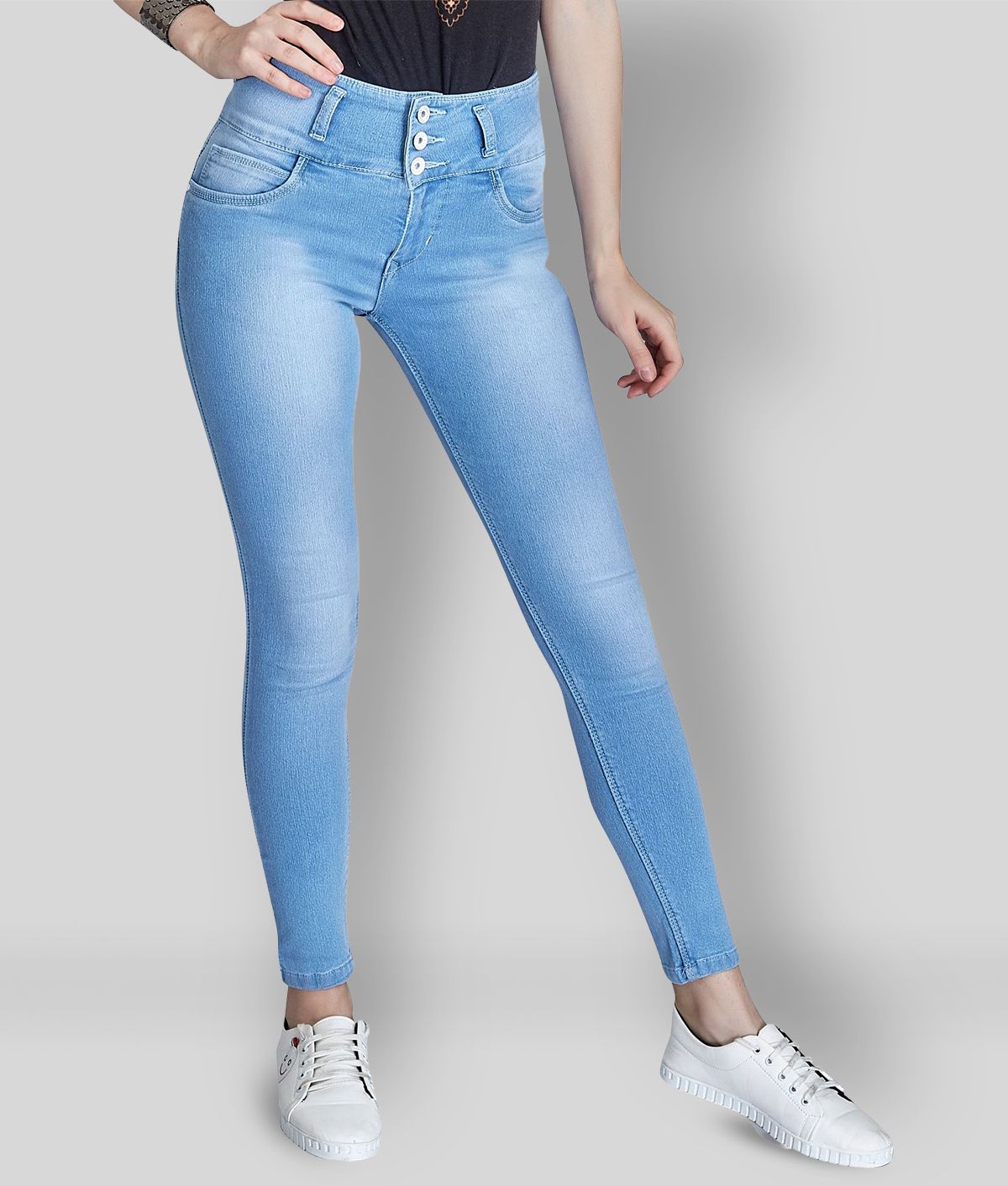     			Rea-lize - Light Blue Cotton Blend Women's Jeans ( Pack of 1 )